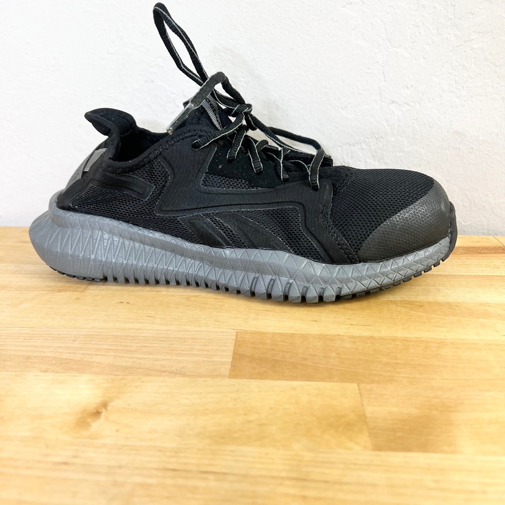 Reebok Flexagon 3.0 Work Shoes Black Composite Toe Safety Sneaker Ws 6 NO INSOLE